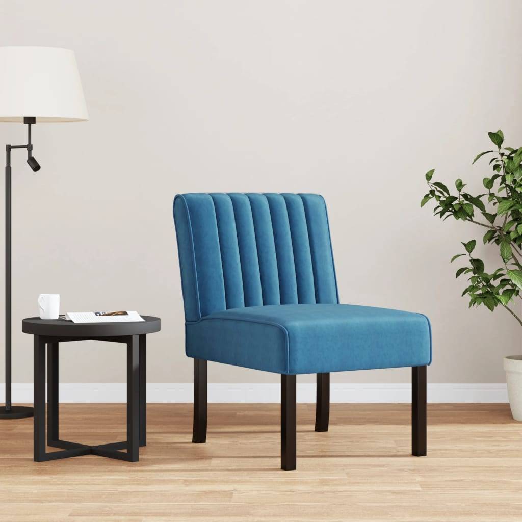vidaXL Polsterstuhl Blau Samt