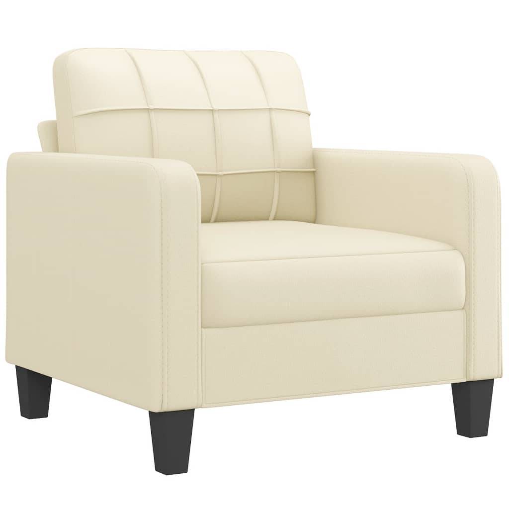 vidaXL Sessel Creme 60 cm Kunstleder