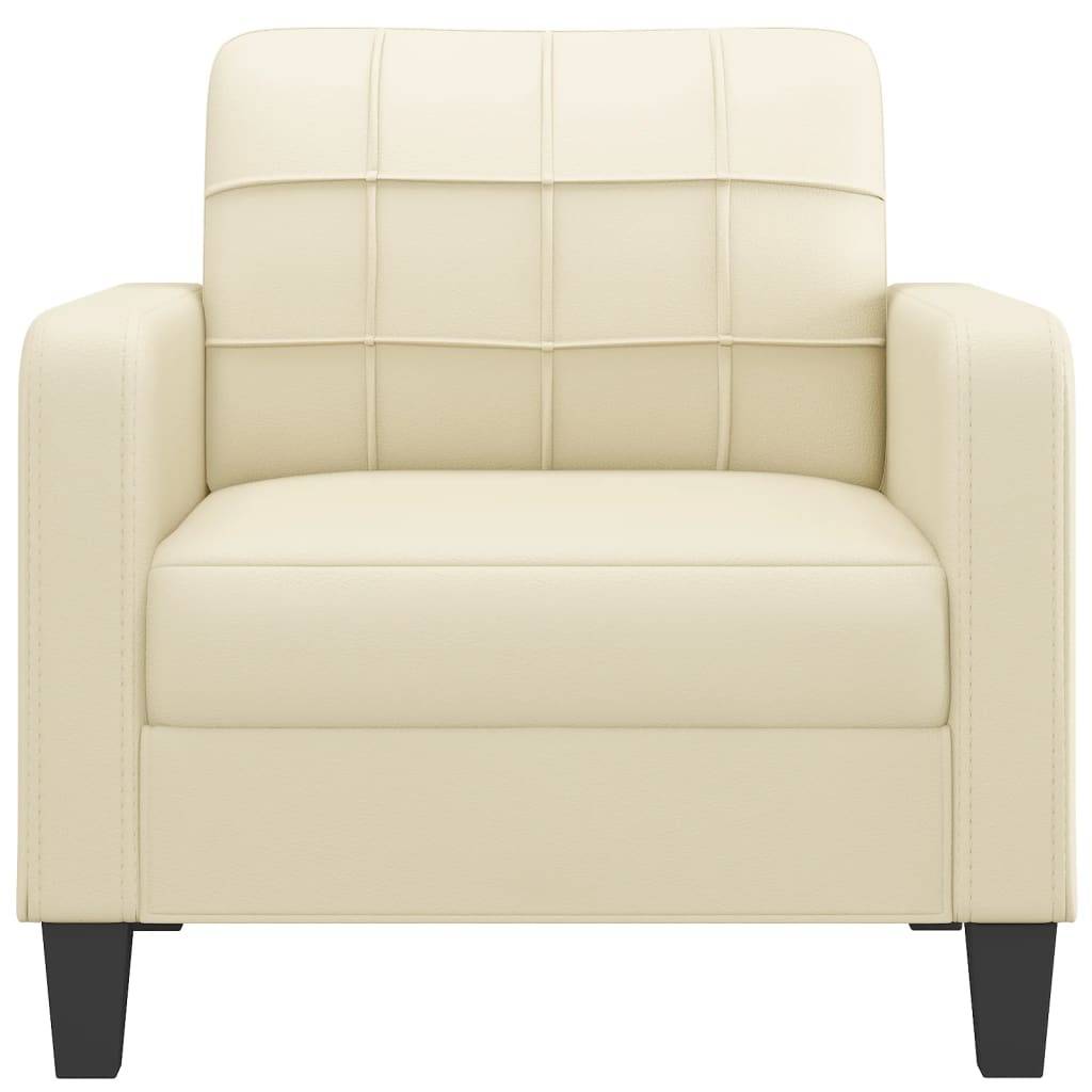 vidaXL Sessel Creme 60 cm Kunstleder