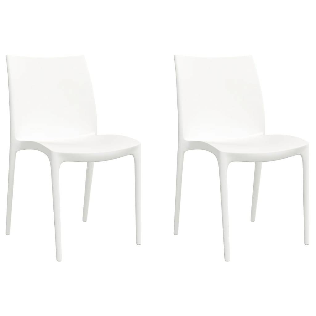 vidaXL Gartenstühle 2 Stk. Weiß 50x46x80 cm Polypropylen