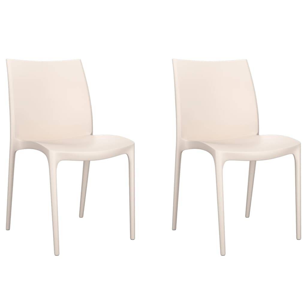 vidaXL Gartenstühle 2 Stk. Creme 50x46x80 cm Polypropylen