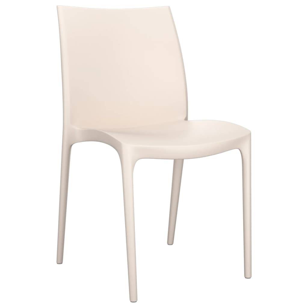 vidaXL Gartenstühle 2 Stk. Creme 50x46x80 cm Polypropylen