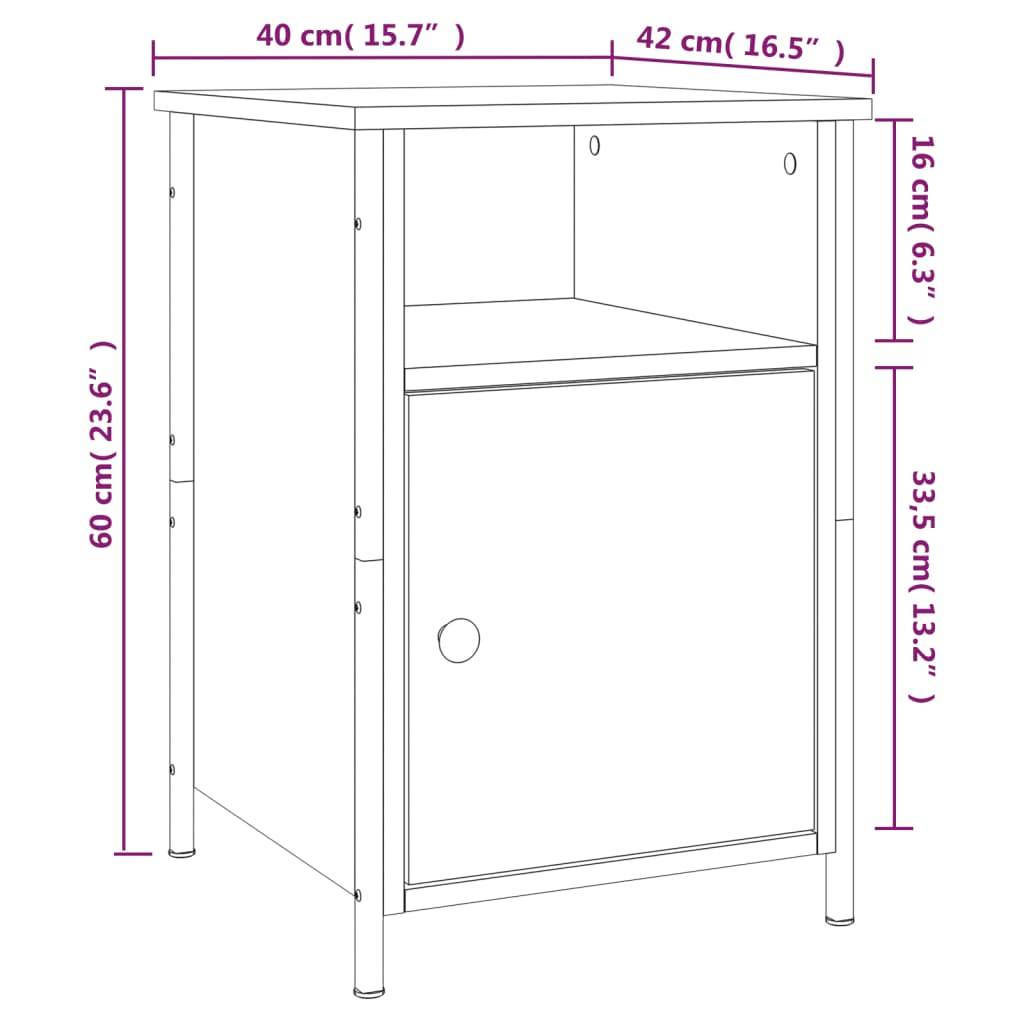 vidaXL Nachttische 2 Stk. Sonoma-Eiche 40x42x60 cm Holzwerkstoff