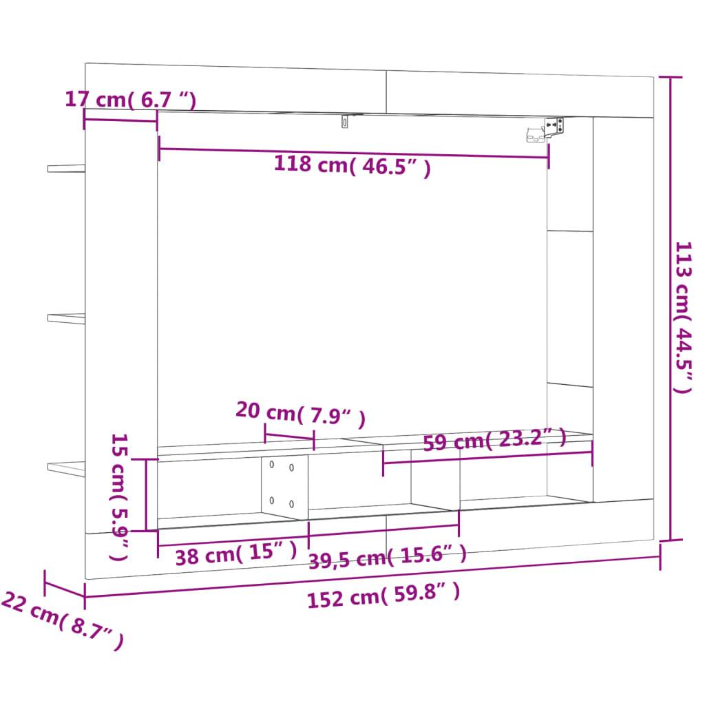 vidaXL TV-Schrank Weiß 152x22x113 cm Holzwerkstoff