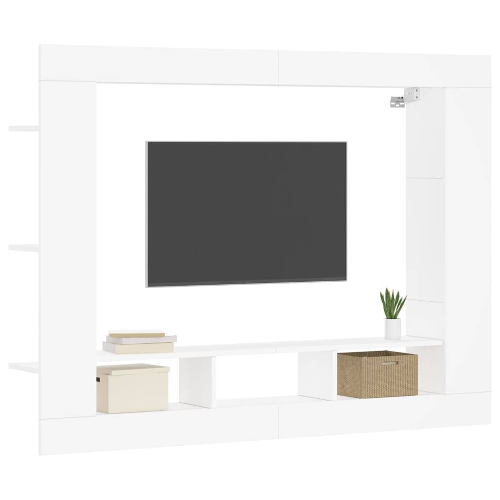 vidaXL TV-Schrank Weiß 152x22x113 cm Holzwerkstoff