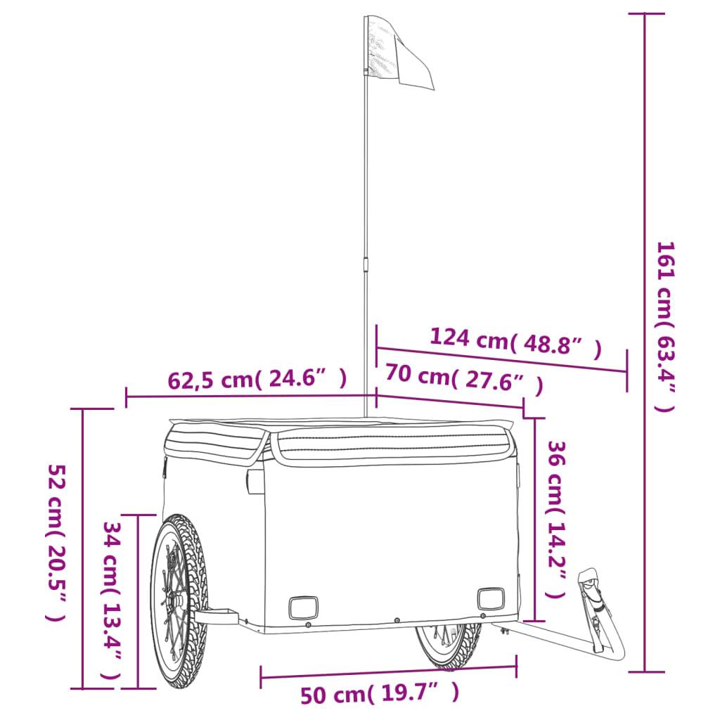 vidaXL Fahrradanhänger Schwarz und Grün 45 kg Eisen