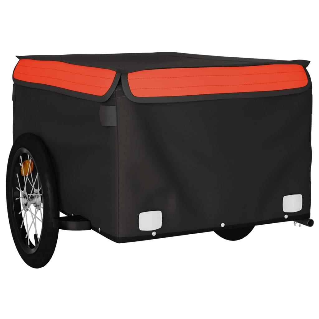 vidaXL Fahrradanhänger Schwarz und Orange 45 kg Eisen