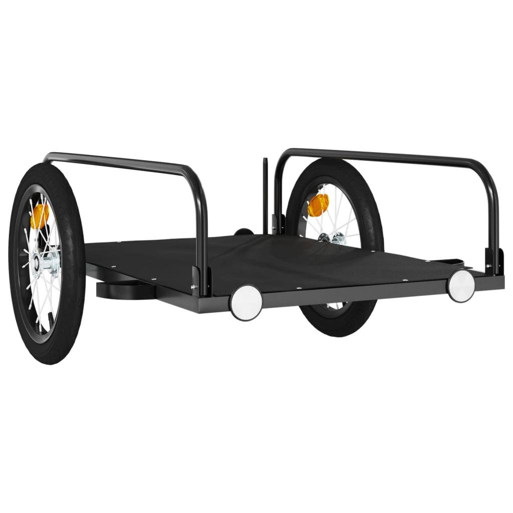 vidaXL Fahrradanhänger Schwarz 126x63x34 cm Eisen
