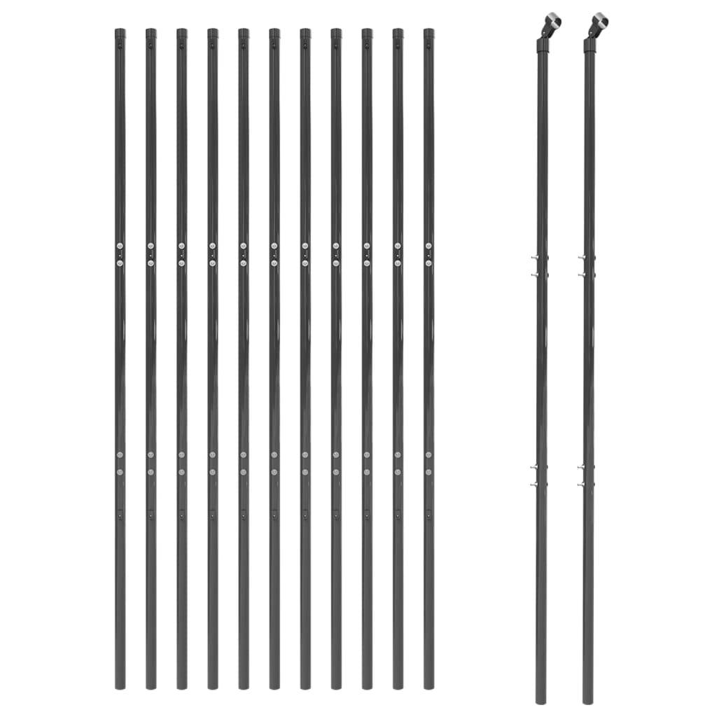 vidaXL Maschendrahtzaun Anthrazit 1,8x25 m Verzinkter Stahl