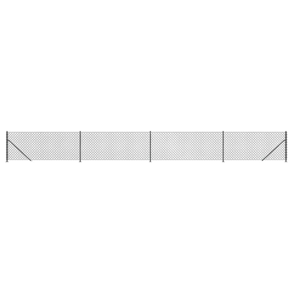 vidaXL Maschendrahtzaun mit Bodenflansch Anthrazit 0,8x10 m