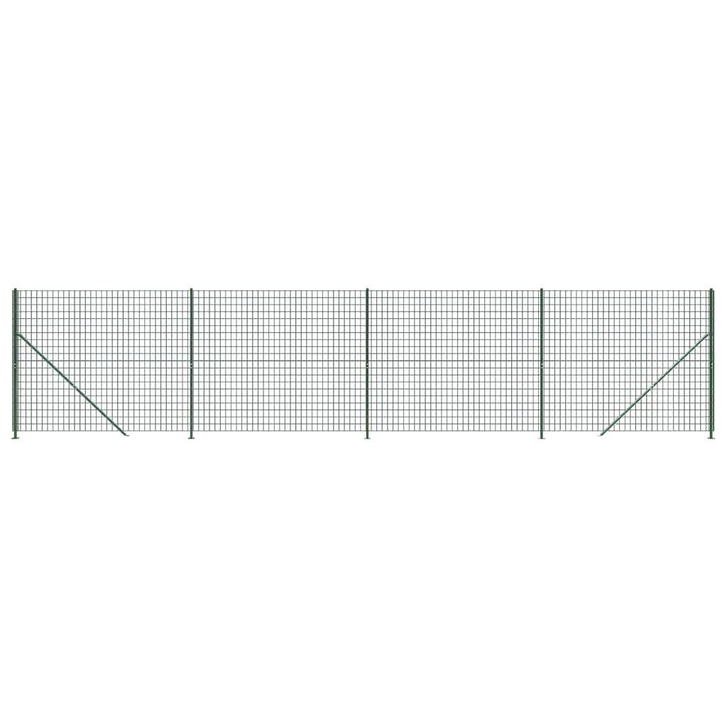 vidaXL Maschendrahtzaun mit Bodenflansch Grün 1,6x10 m