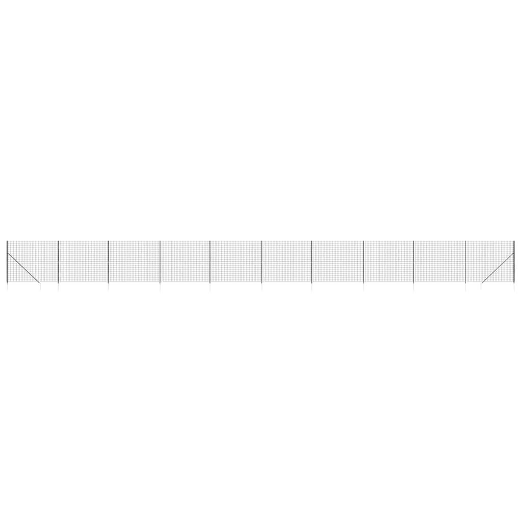 vidaXL Maschendrahtzaun mit Bodenhülsen Anthrazit 1,4x25 m