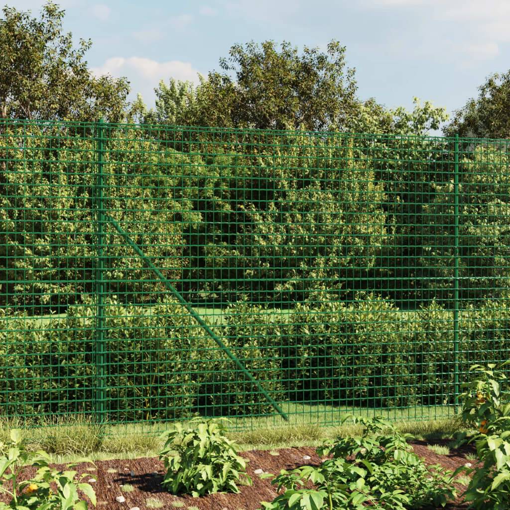 vidaXL Maschendrahtzaun mit Bodenflansch Grün 1,8x10 m