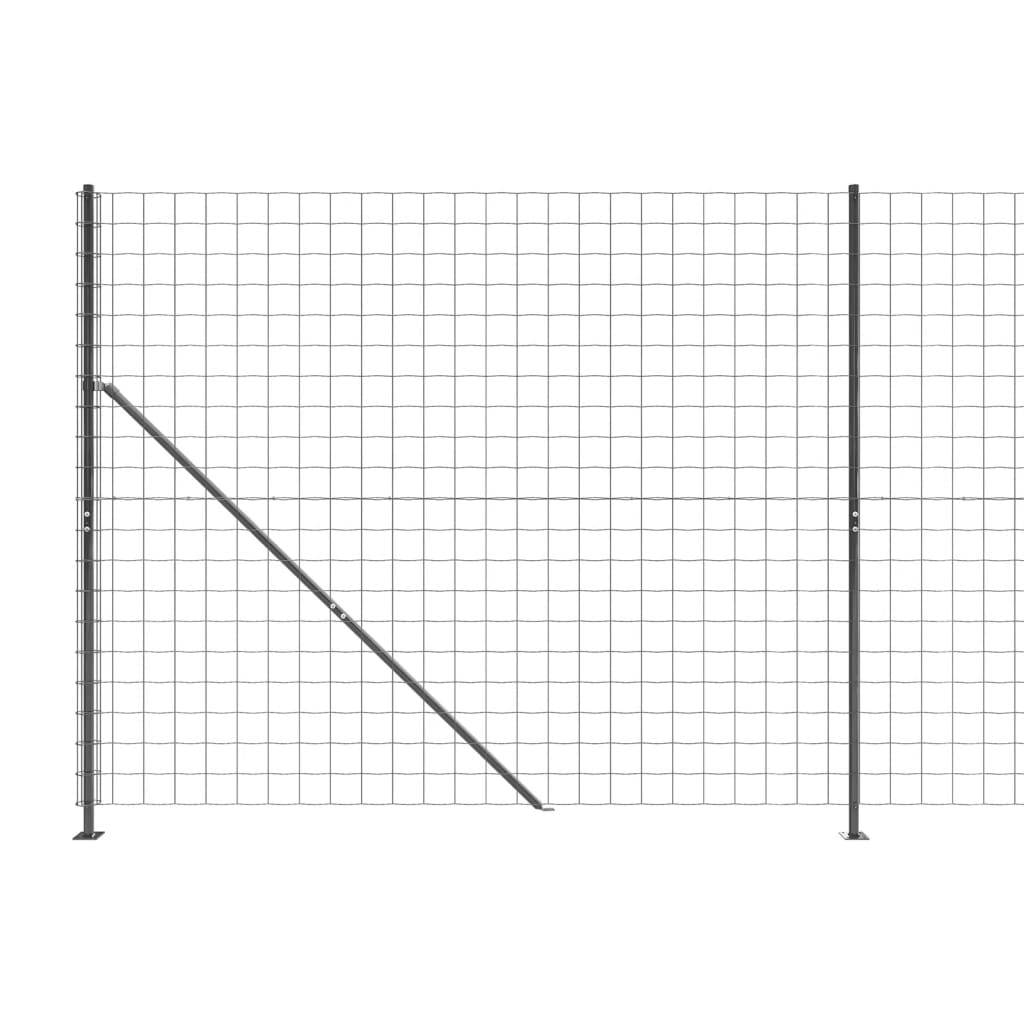 vidaXL Maschendrahtzaun mit Bodenflansch Anthrazit 1,4x10 m