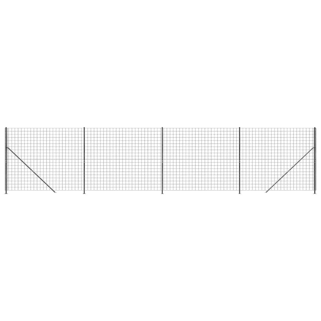vidaXL Maschendrahtzaun mit Bodenflansch Anthrazit 2x10 m