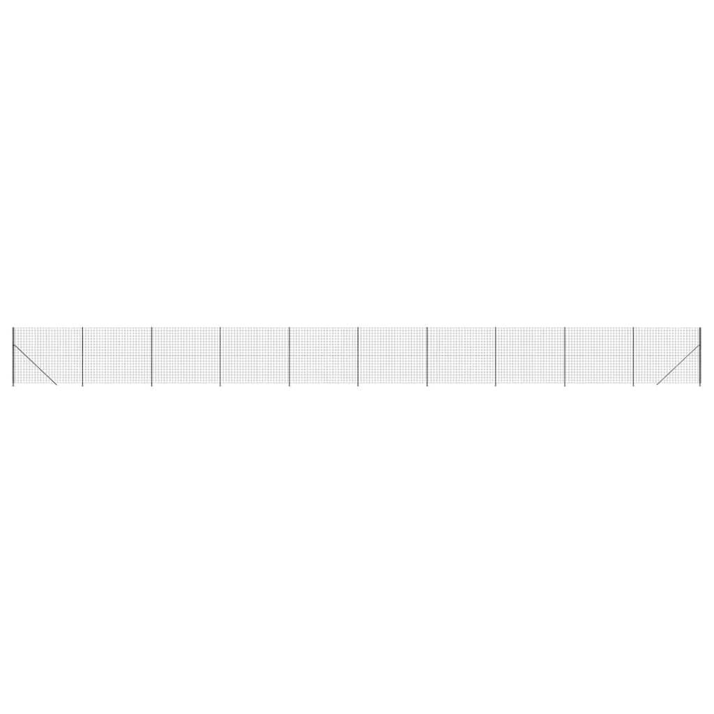 vidaXL Maschendrahtzaun mit Bodenflansch Anthrazit 1,6x25 m