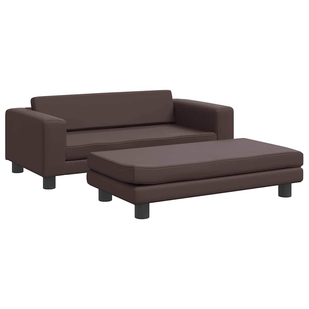 vidaXL Hundebett mit Verlängerung Braun 100x50x30 cm Kunstleder