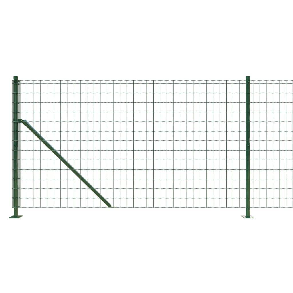 vidaXL Maschendrahtzaun mit Bodenflansch Grün 1,1x25 m