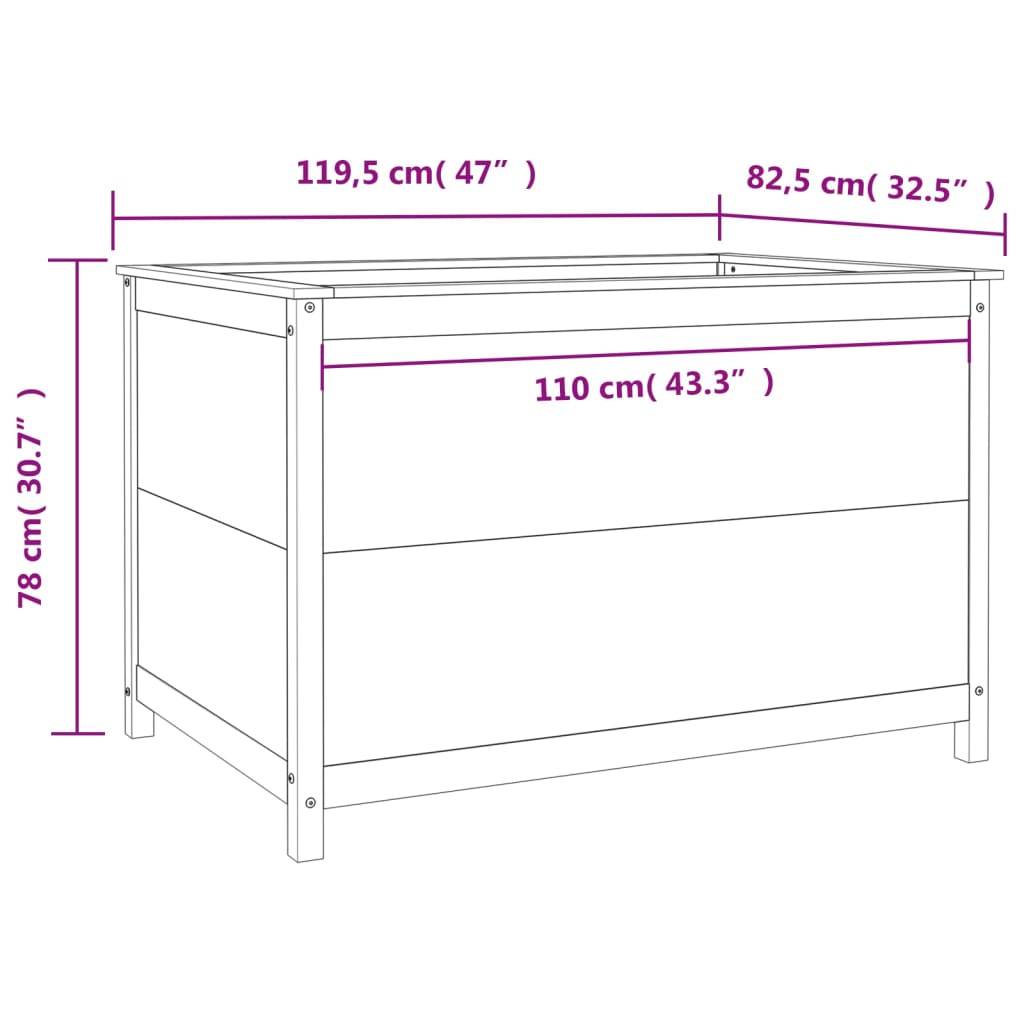 vidaXL Hochbeet Schwarz 119,5x82,5x78 cm Massivholz Kiefer
