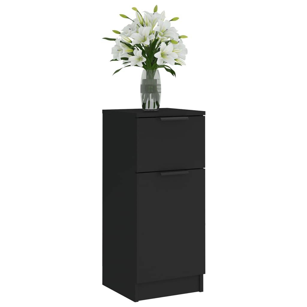 vidaXL Sideboards 2 Stk. Schwarz 30x30x70 cm Holzwerkstoff
