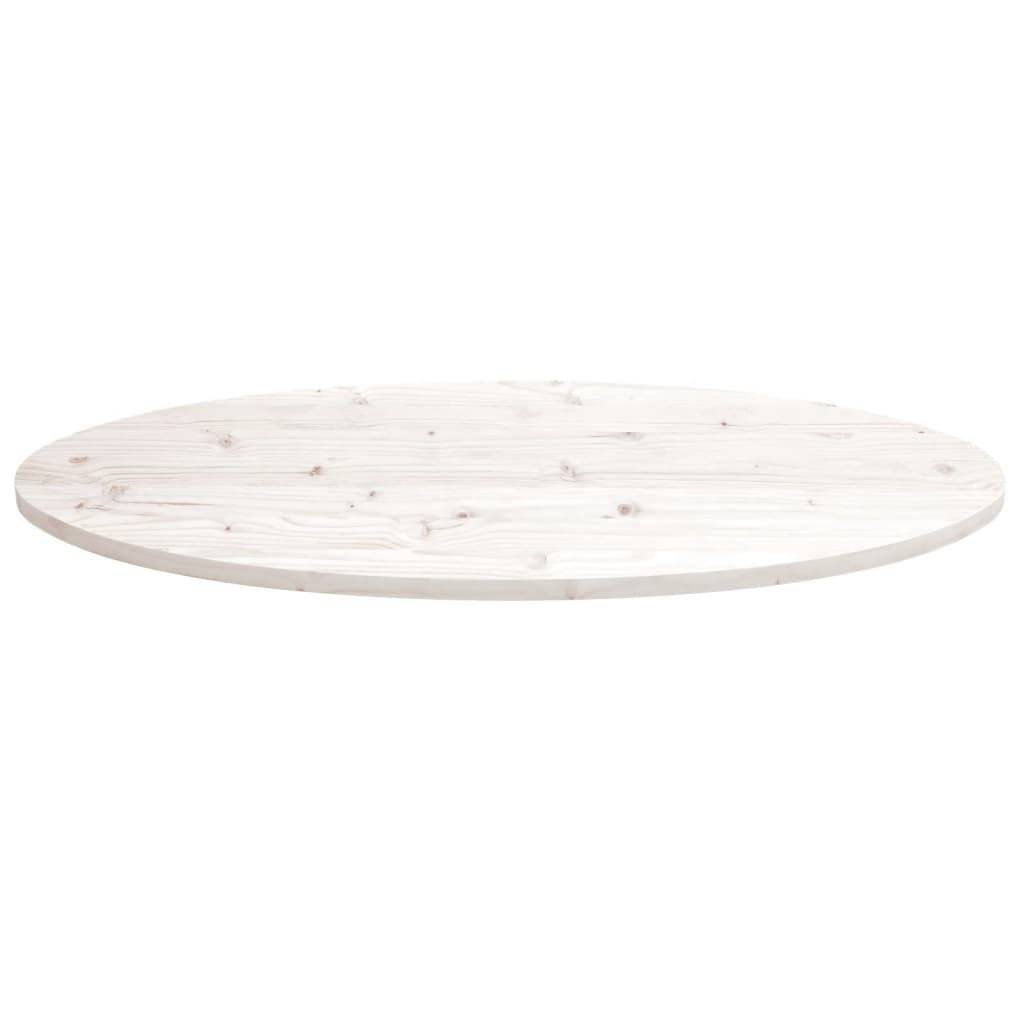 vidaXL Tischplatte Weiß 100x50x2,5 cm Massivholz Kiefer Oval