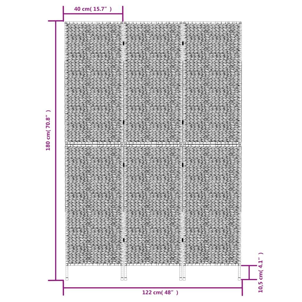 vidaXL Paravent 3-tlg. Braun 122x180 cm Wasserhyazinthe