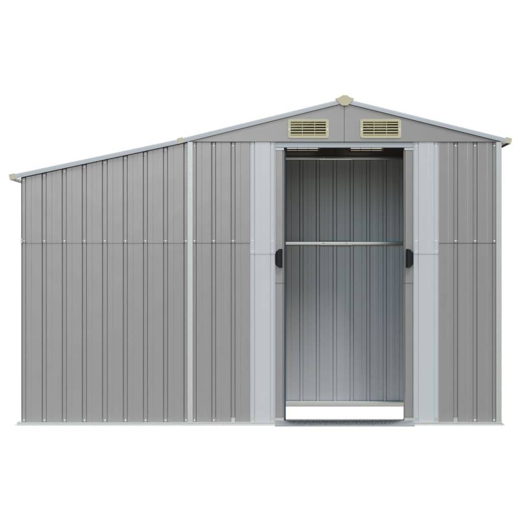 vidaXL Gerätehaus Grau 277x93x179 cm Verzinkter Stahl