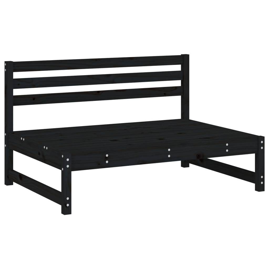 vidaXL Mittelsofa Schwarz 120x80 cm Massivholz Kiefer