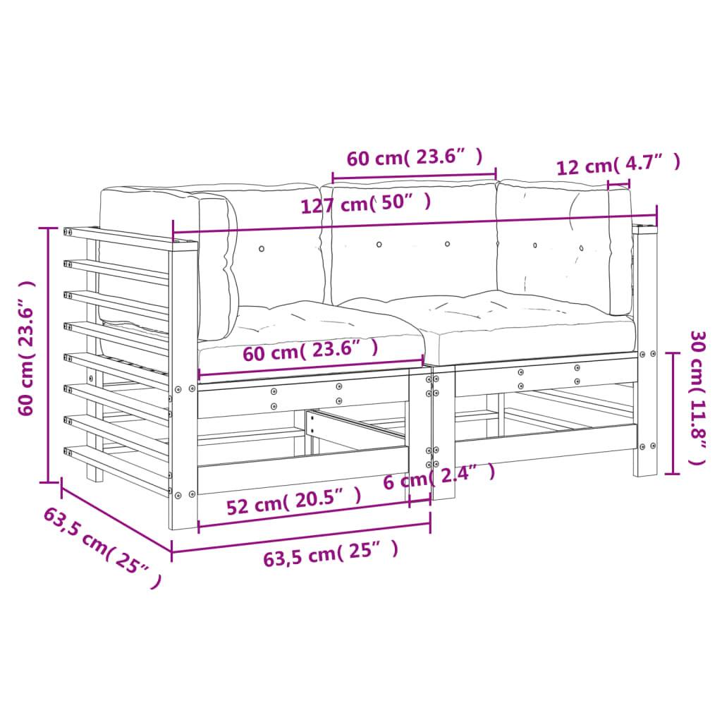 vidaXL Ecksofas mit Kissen 2 Stk. Massivholz Douglasie