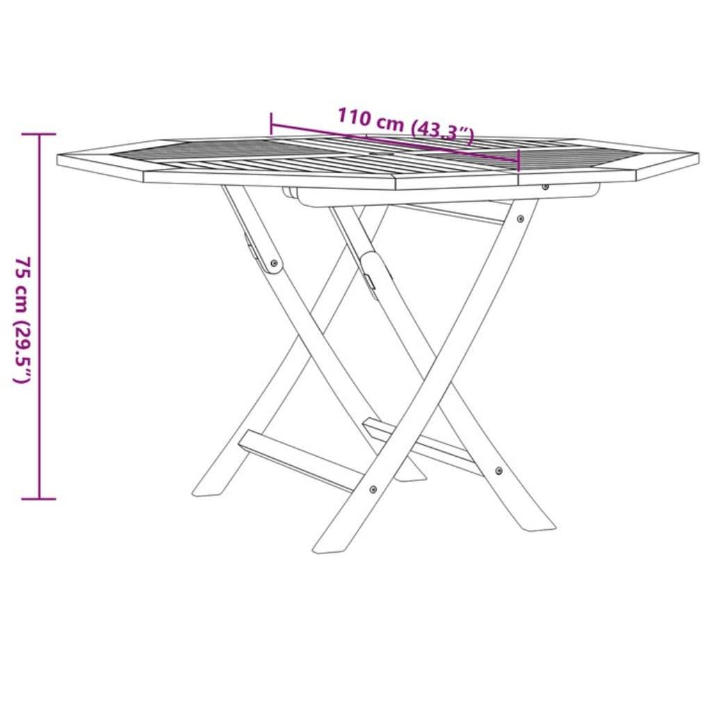 vidaXL Gartentisch Klappbar 110x110x75 cm Massivholz Teak
