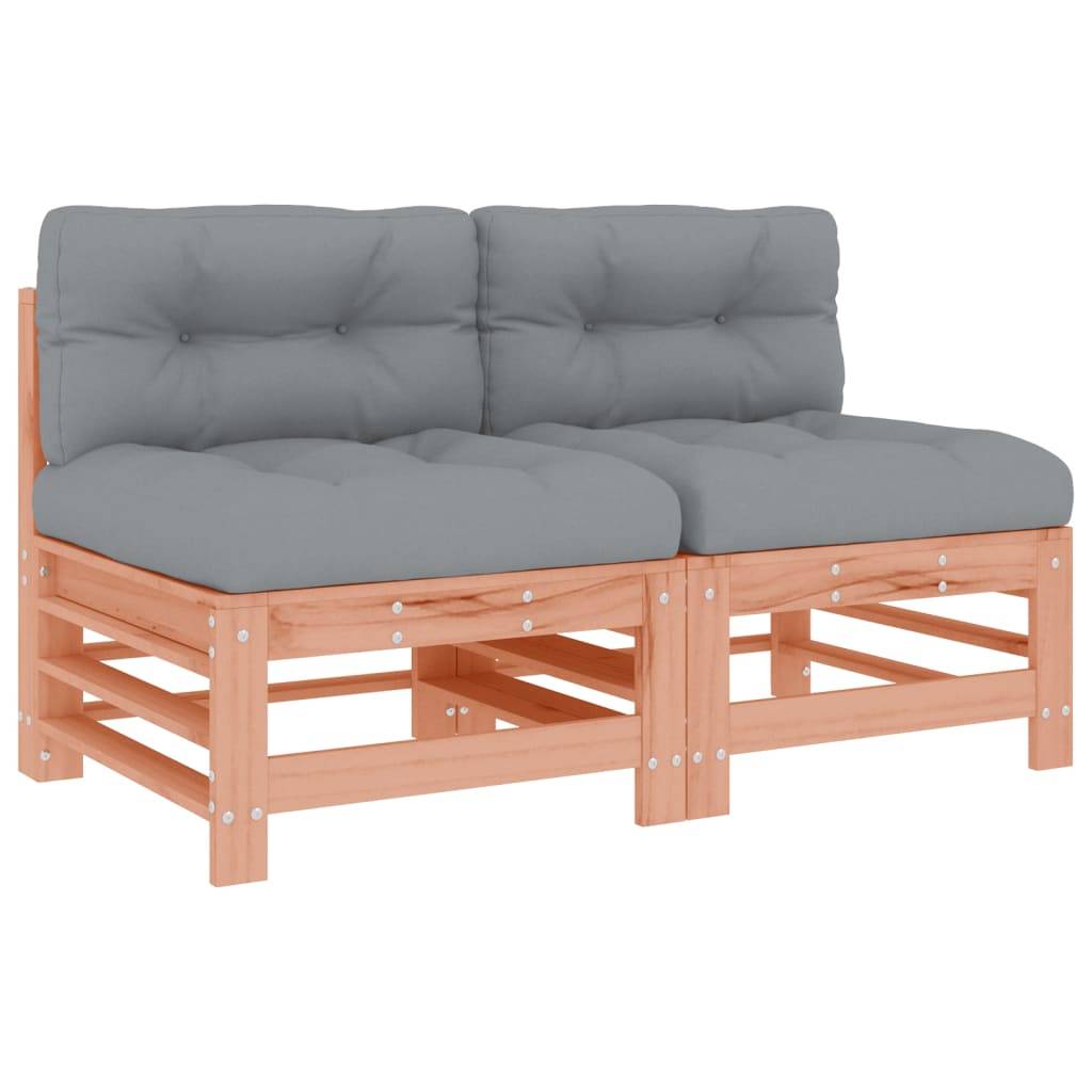 vidaXL Mittelsofas mit Kissen 2 Stk. Massivholz Douglasie