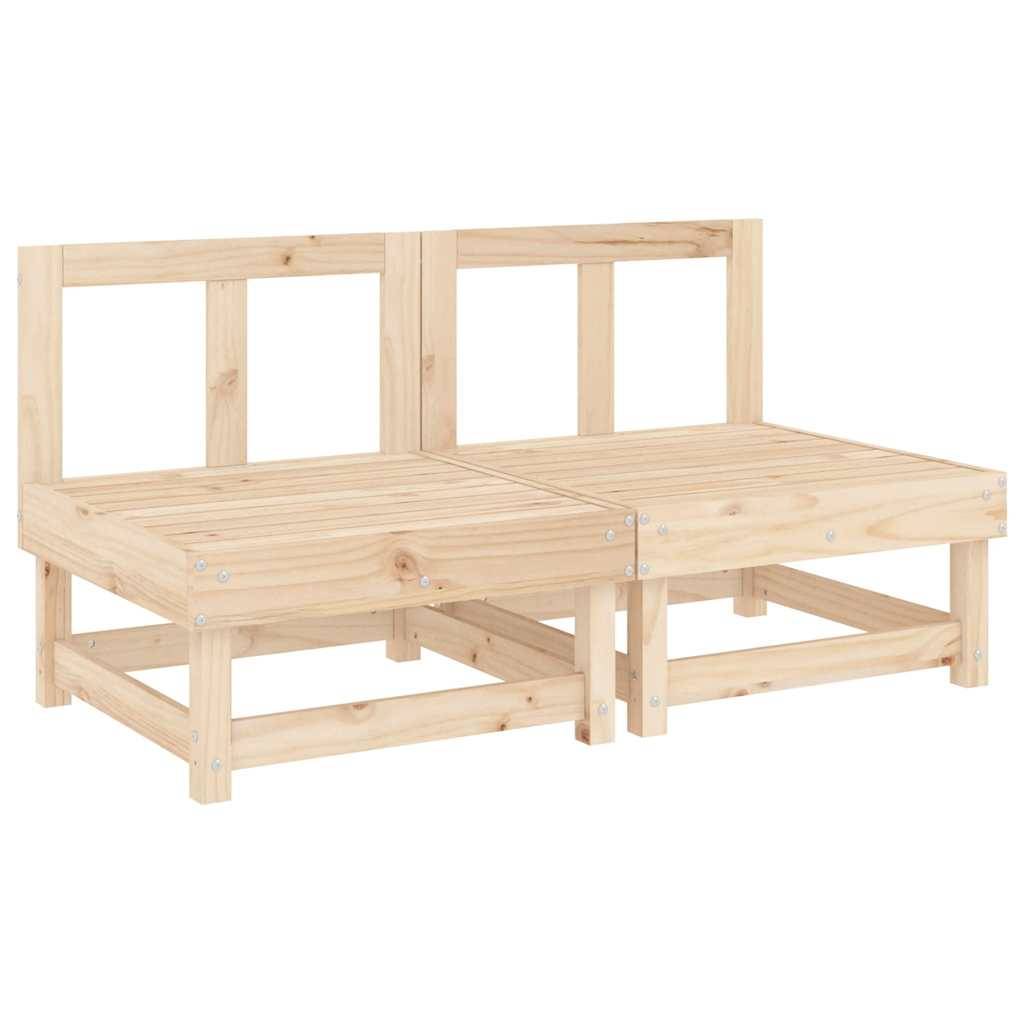 vidaXL Mittelsofas mit Kissen 2 Stk. Massivholz Kiefer