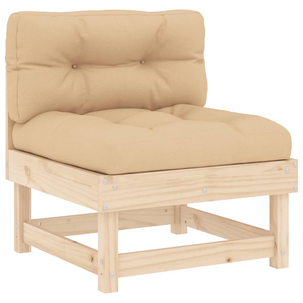 vidaXL Mittelsofas mit Kissen 2 Stk. Massivholz Kiefer