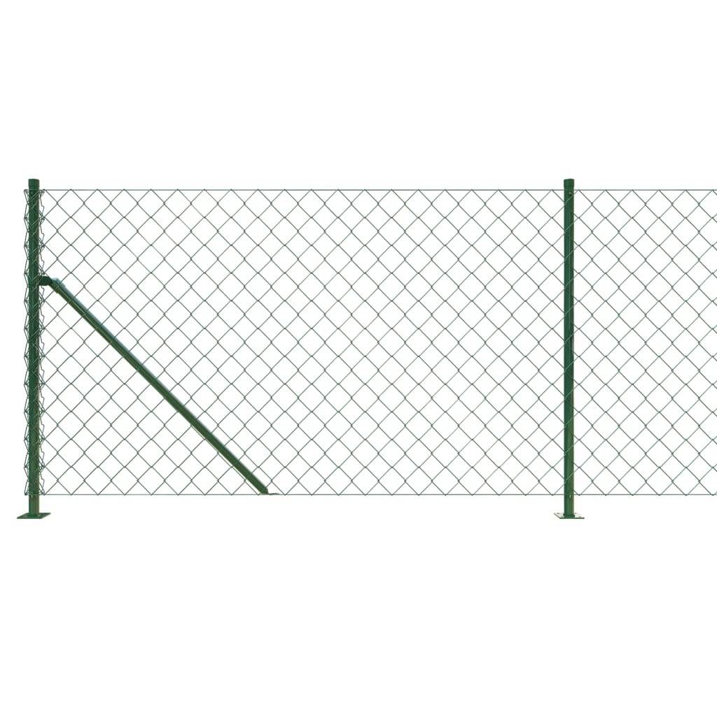 vidaXL Maschendrahtzaun mit Bodenflansch Grün 0,8x25 m