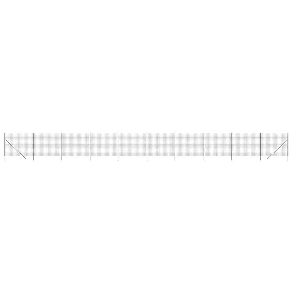 vidaXL Maschendrahtzaun Anthrazit 1,6x25 m Verzinkter Stahl