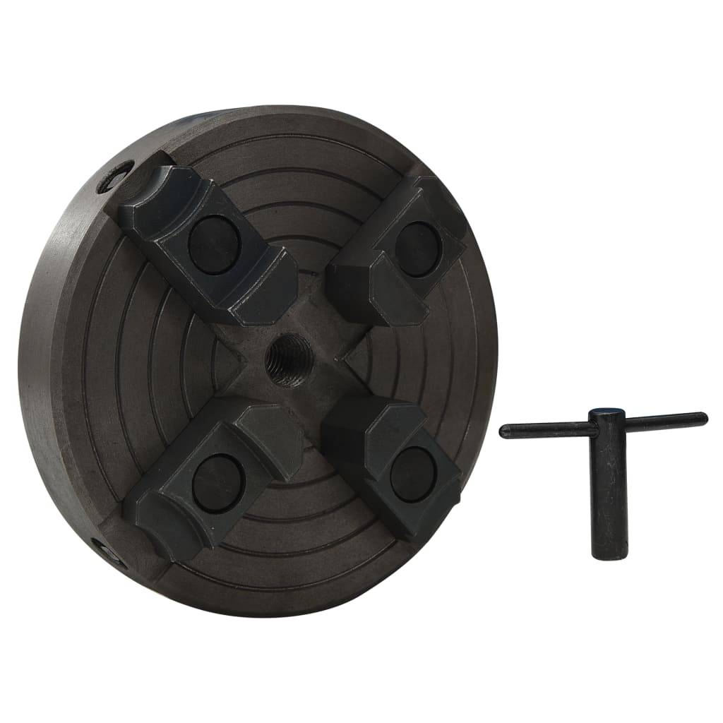 vidaXL 4-Backenfutter mit M18 Aufnahme Stahl Schwarz 150x63 mm