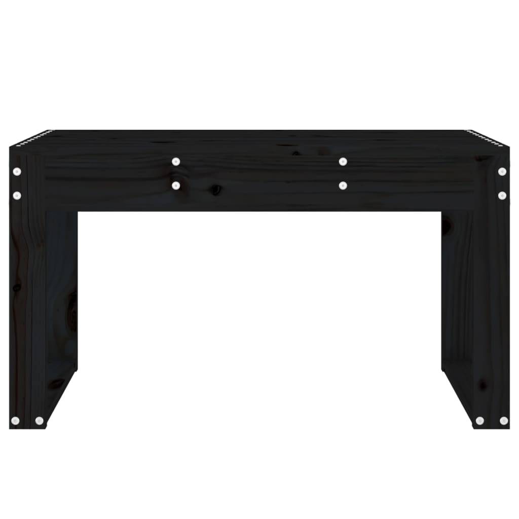 vidaXL Gartenbank Schwarz 80x38x45 cm Massivholz Kiefer