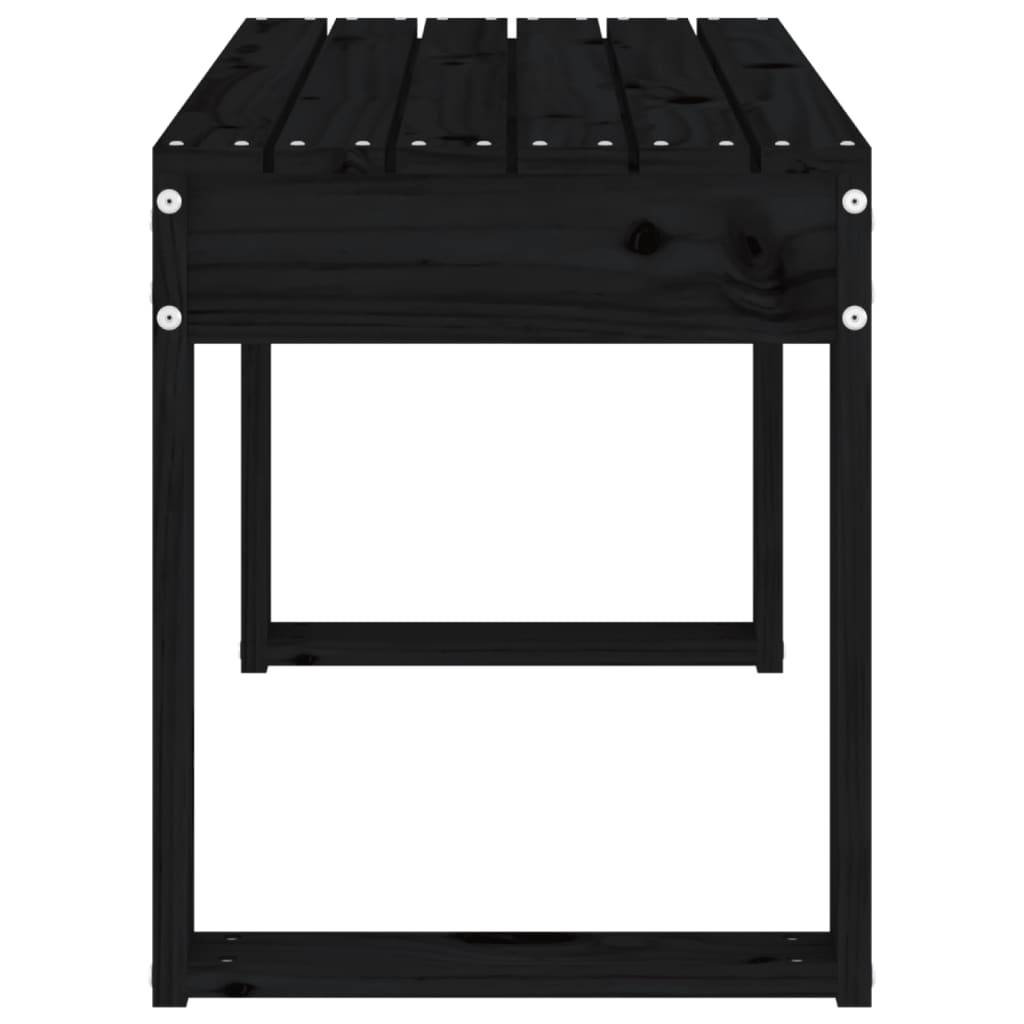 vidaXL Gartenbank Schwarz 80x38x45 cm Massivholz Kiefer