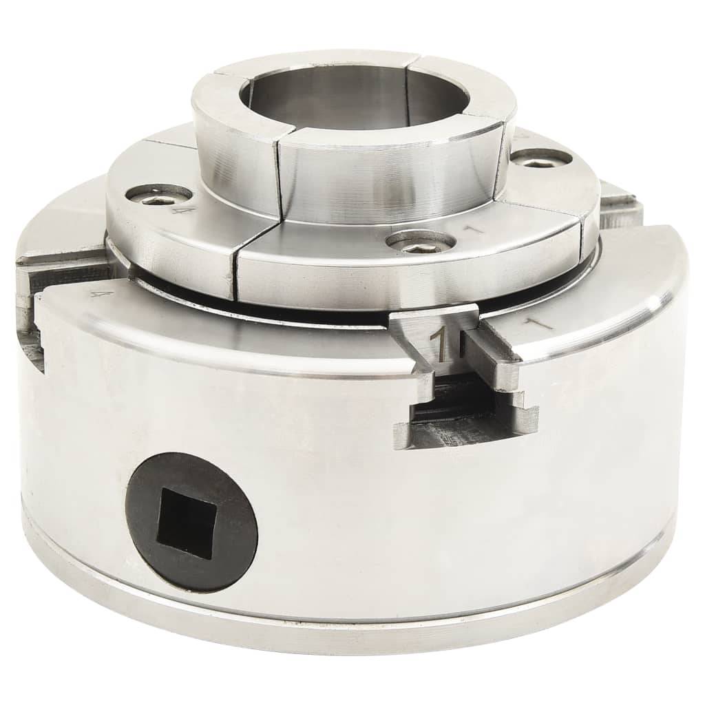 vidaXL 4-Backen-Drechselfutter mit M33 Aufnahme Stahl Silbern 96 mm