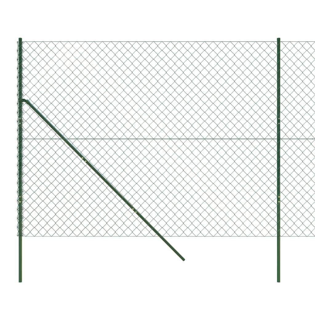 vidaXL Maschendrahtzaun Grün 1,6x25 m