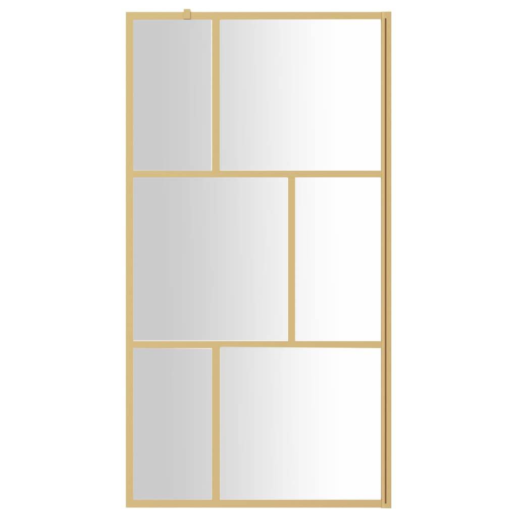 vidaXL Duschwand für Begehbare Dusche ESG Klarglas Golden 100x195cm