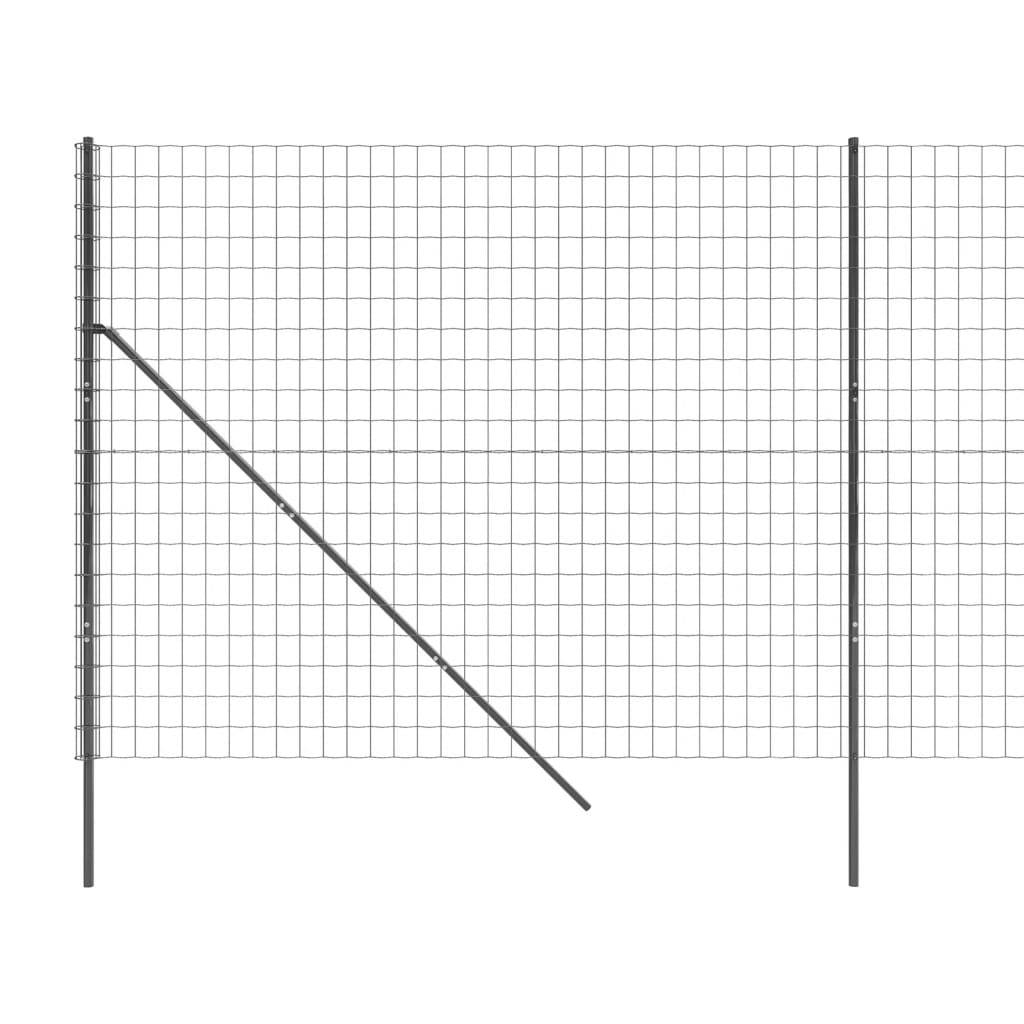 vidaXL Maschendrahtzaun Anthrazit 2x10 m Verzinkter Stahl