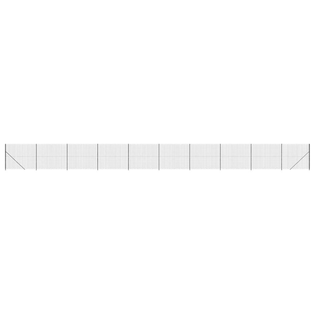 vidaXL Maschendrahtzaun mit Bodenflansch Anthrazit 1,8x25 m