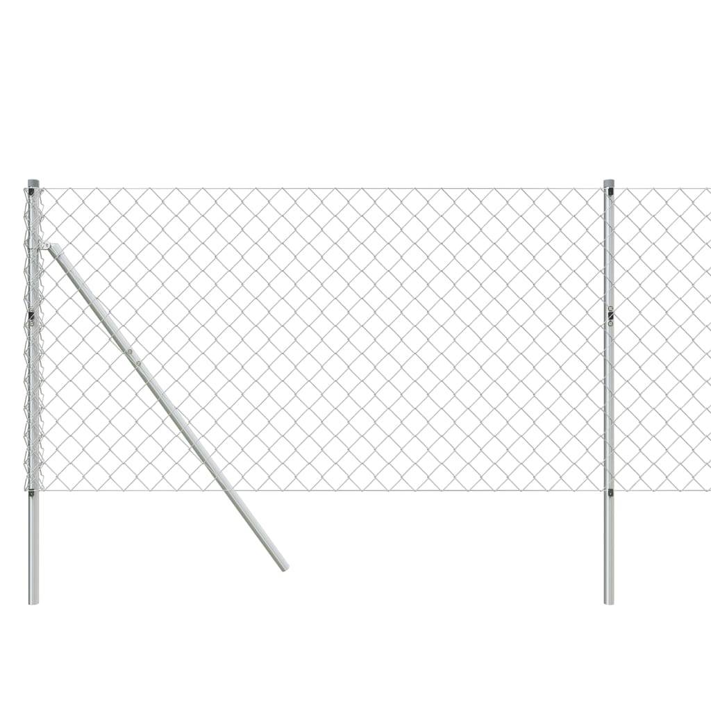 vidaXL Maschendrahtzaun Silbern 1x10 m
