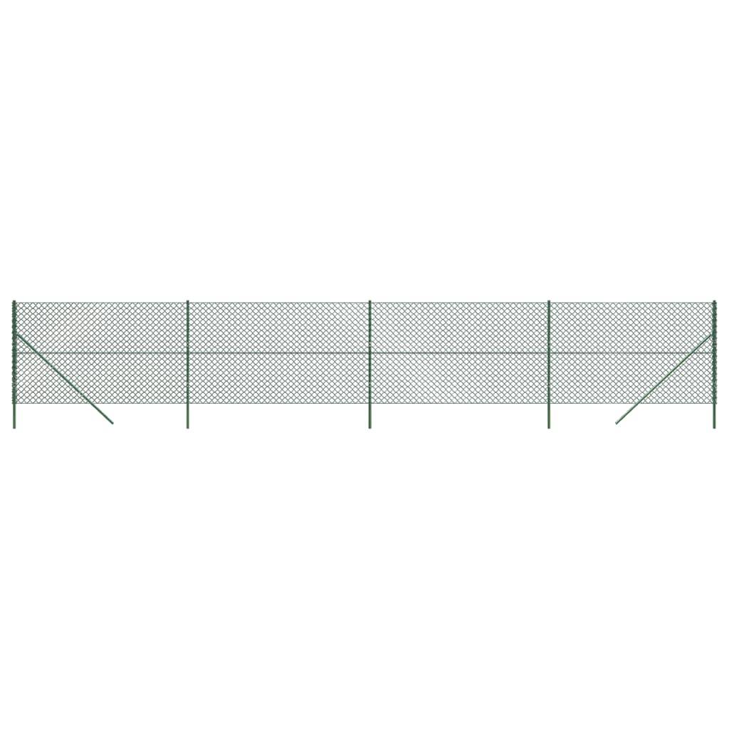vidaXL Maschendrahtzaun Grün 1,4x10 m