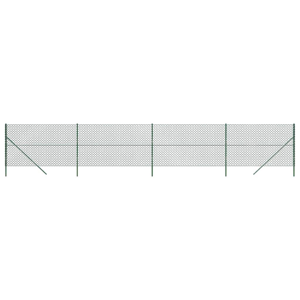 vidaXL Maschendrahtzaun Grün 1,6x10 m