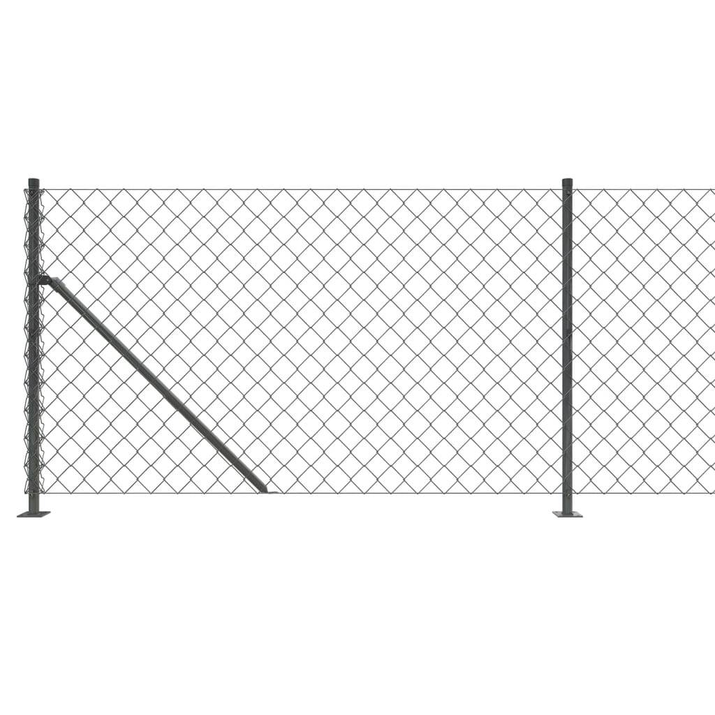 vidaXL Maschendrahtzaun mit Bodenflansch Anthrazit 0,8x10 m