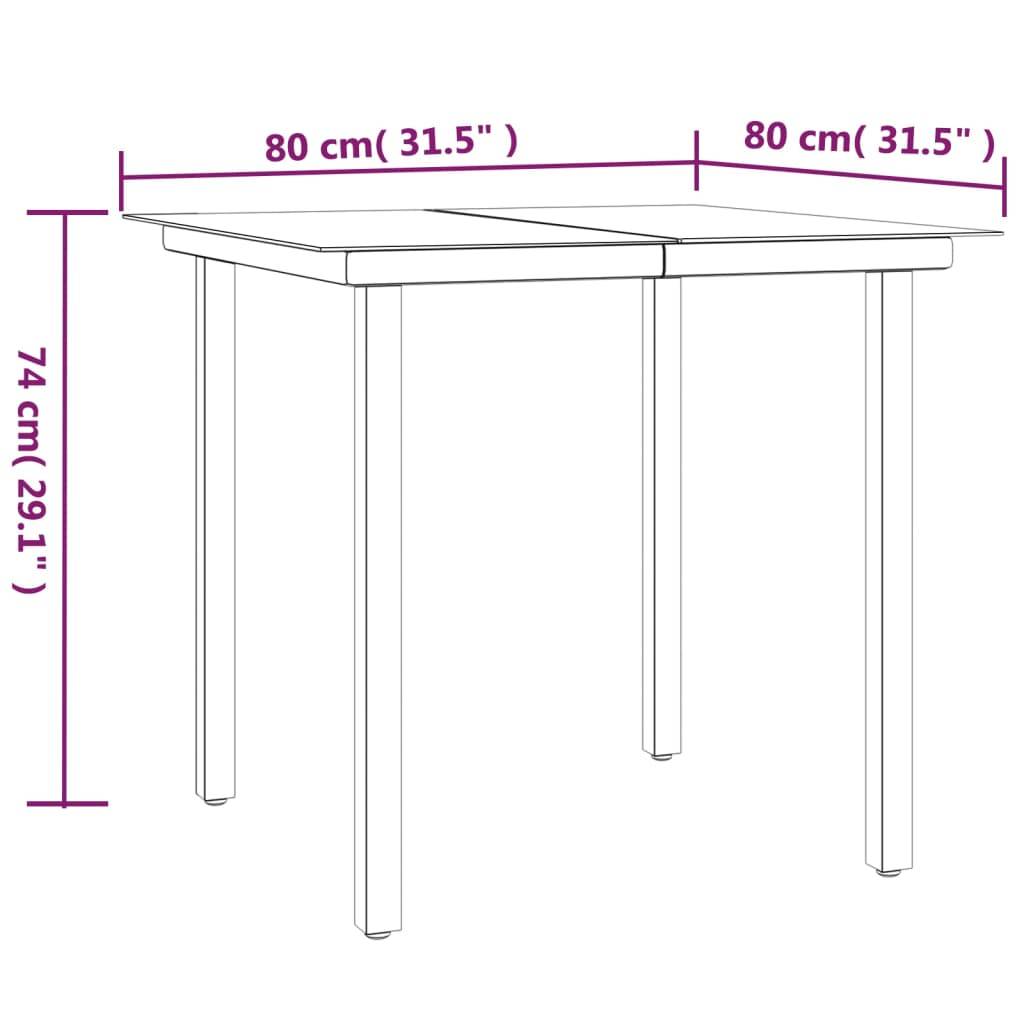 vidaXL 3-tlg. Garten-Essgruppe Grau und Schwarz Poly Rattan und Stahl