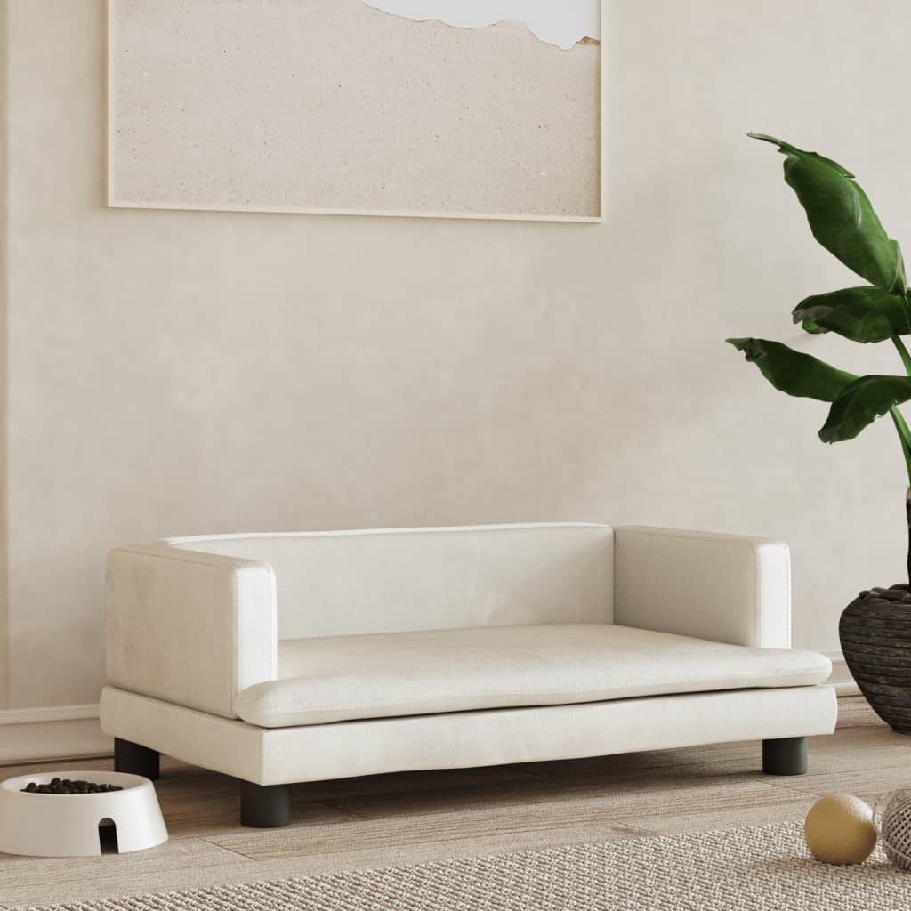vidaXL Hundebett Creme 80x45x30 cm Samt