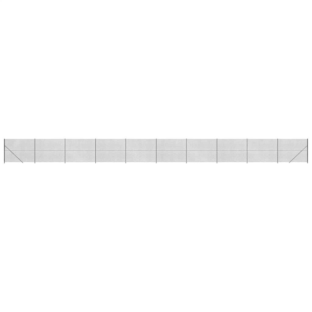 vidaXL Maschendrahtzaun mit Bodenflansch Anthrazit 1,6x25 m